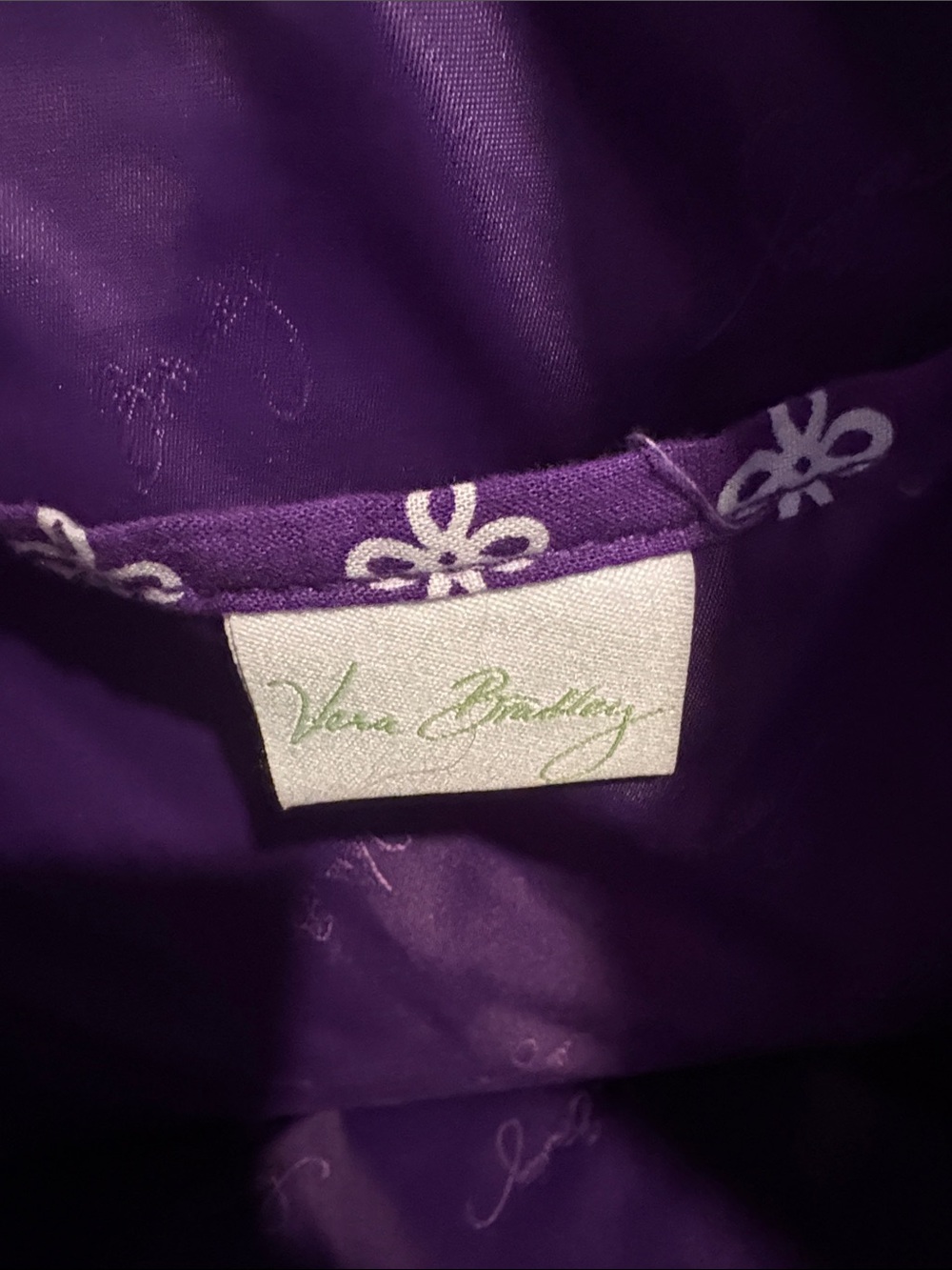 Vera Bradley Purple Quilted Floral Tote - Picture 2 of 10